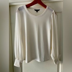 Cream colored women’s Banana Republic sheer sleeved size small blouse